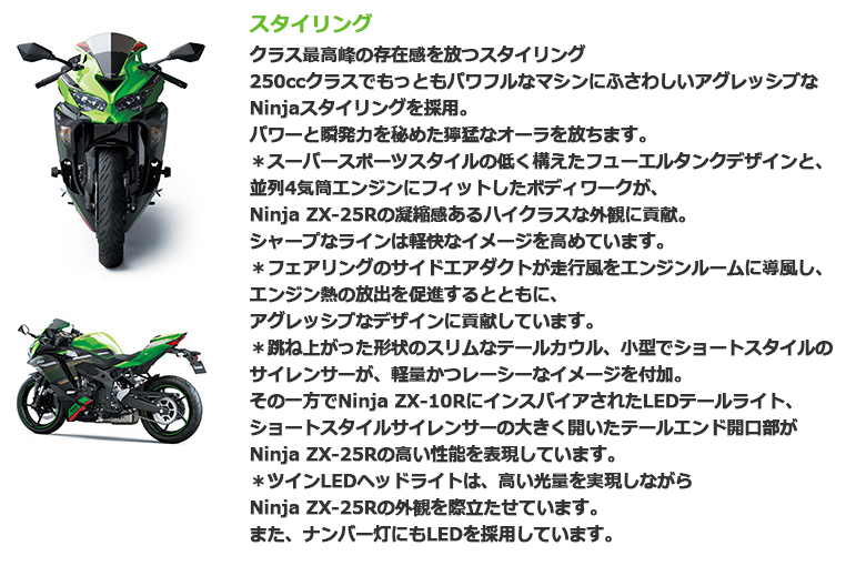 新車 20 KAWASAKI Ninja ZX-25R SE はとや(HATOYA)-スペック詳細